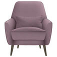SESSEL in Mikrofaser Altrosa - Schwarz/Altrosa, MODERN, Holz/Textil (77/86/80cm) - Carryhome