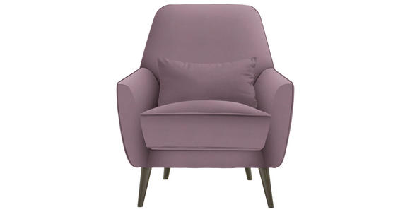 SESSEL in Mikrofaser Altrosa - Schwarz/Altrosa, MODERN, Holz/Textil (77/86/80cm) - Carryhome