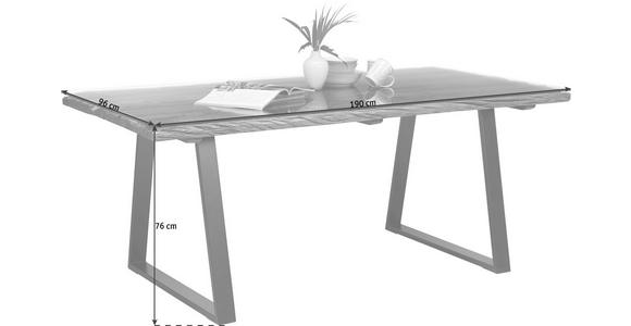 ESSTISCH in Holz, Metall, Glas 190/95/76 cm  - Schwarz/Naturfarben, Trend, Glas/Holz (190/95/76cm) - Ambia Home