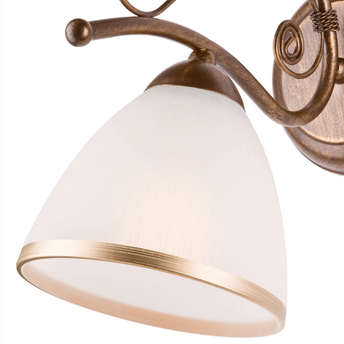 WANDLEUCHTE RETRO 30/25/30 cm  - Hellbraun, KONVENTIONELL, Glas/Metall (30/25/30cm)