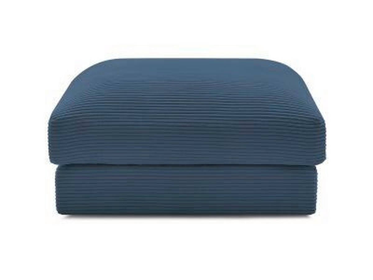 HOCKER LEONARD Cord Dunkelblau  - Schwarz/Dunkelblau, MODERN, Kunststoff/Textil (86/43/86cm)