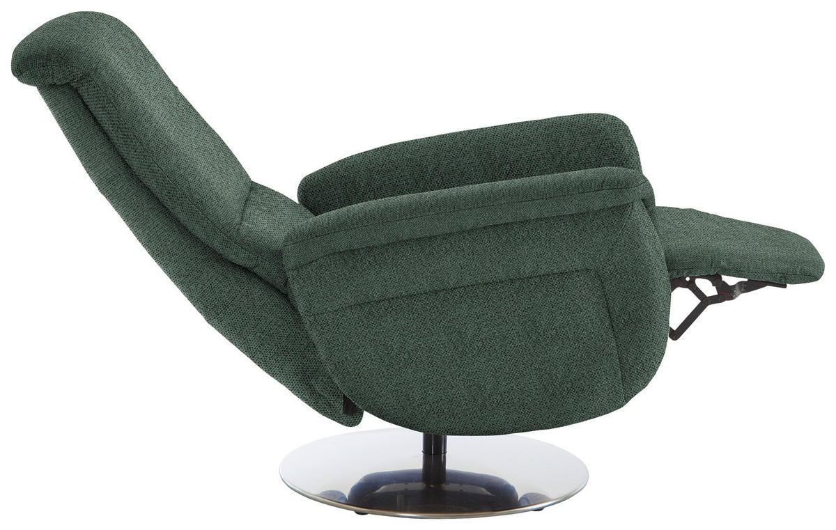 RELAXSESSEL in Textil Dunkelgrün  - Dunkelgrün/Edelstahlfarben, KONVENTIONELL, Textil/Metall (79/112/94cm) - Beldomo Premium