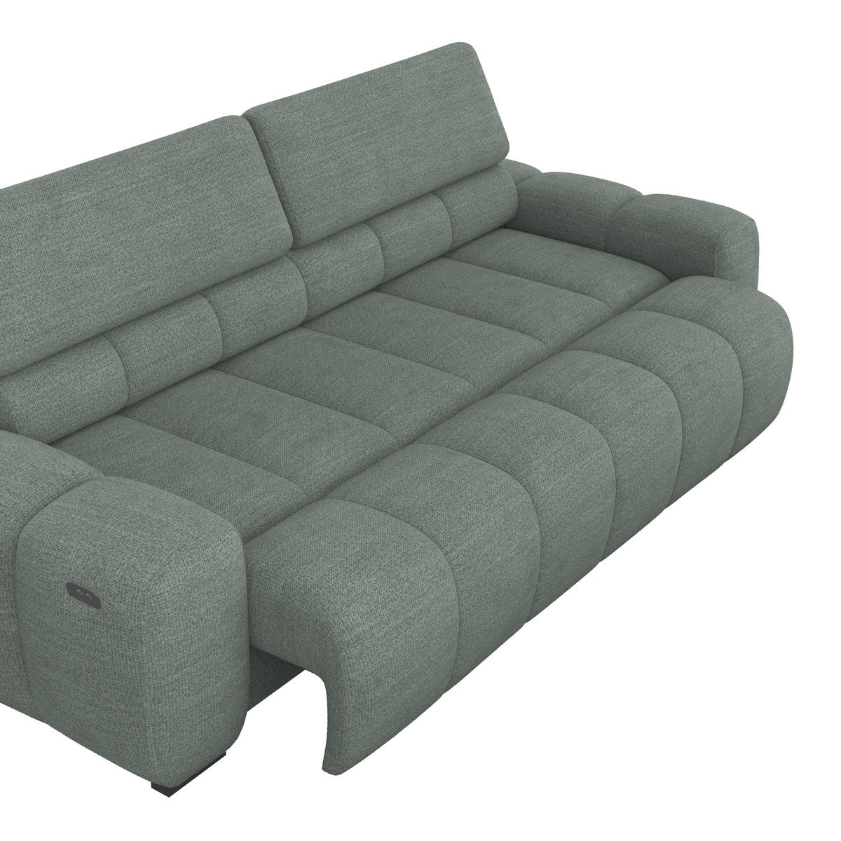 BIGSOFA Webstoff Grün  - Schwarz/Grün, Design, Kunststoff/Textil (248/77-97/108cm) - Welnova