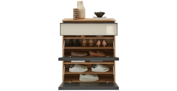 SCHUHKIPPER  in 84/102/31 cm  - Eichefarben/Anthrazit, Design, Glas/Holz (84/102/31cm) - Dieter Knoll