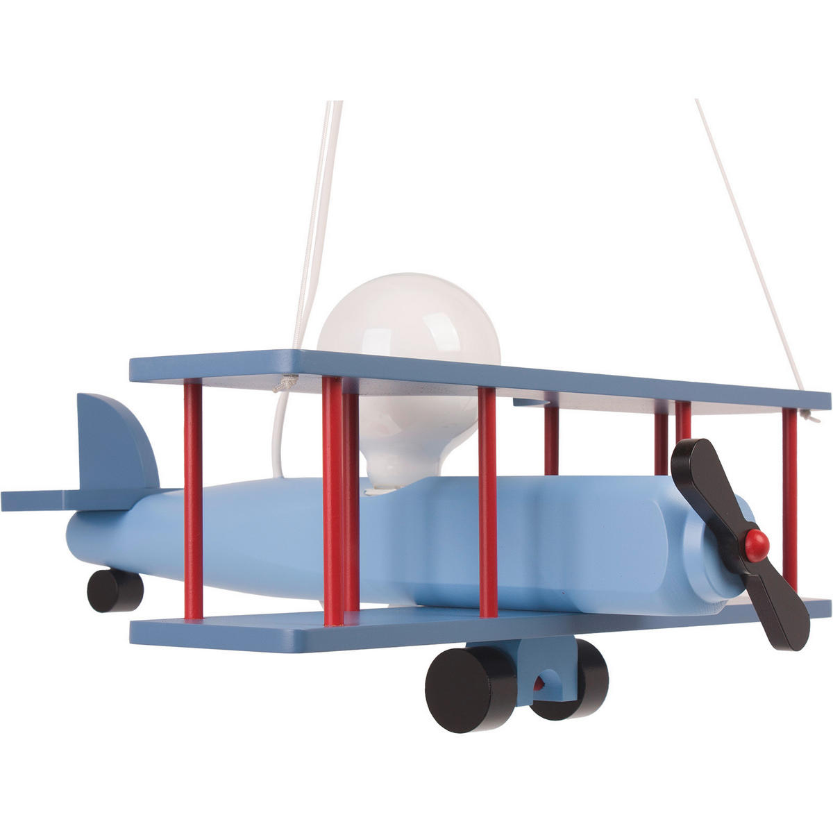 KINDERHÄNGELEUCHTE 42/45/75 cm   - Blau/Rot, KONVENTIONELL, Holz (42/45/75cm)