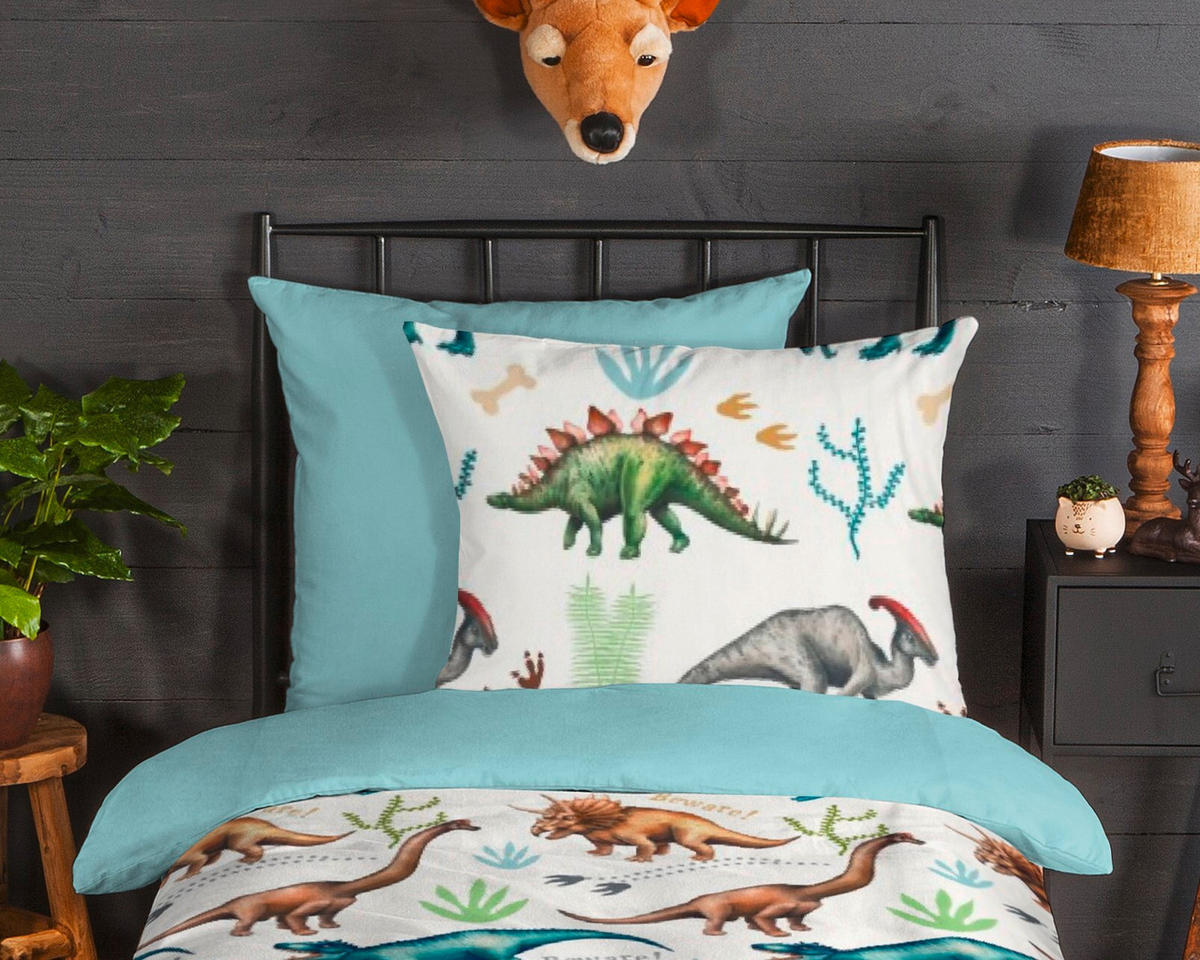 KINDERBETTWÄSCHE Dino Biber 135/200 cm  - Multicolor, Design, Textil (135/200cm)