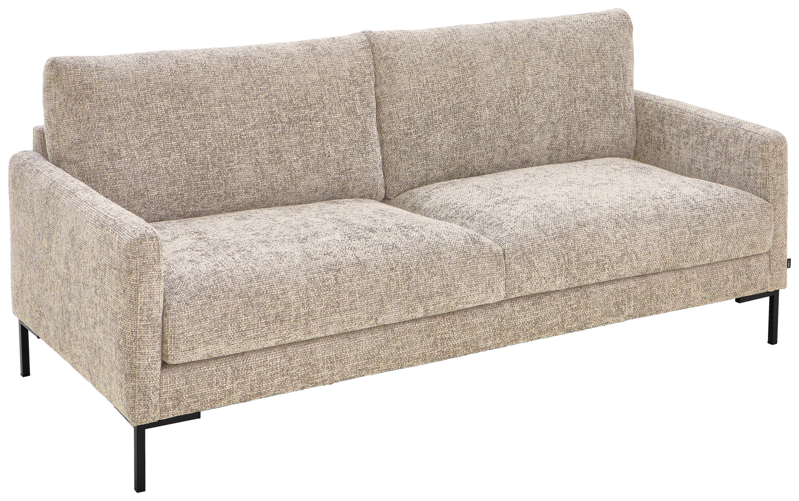3-SITZER-SOFA Webstoff Greige  - Greige/Schwarz, KONVENTIONELL, Textil/Metall (196/78/90cm) - Hom`in