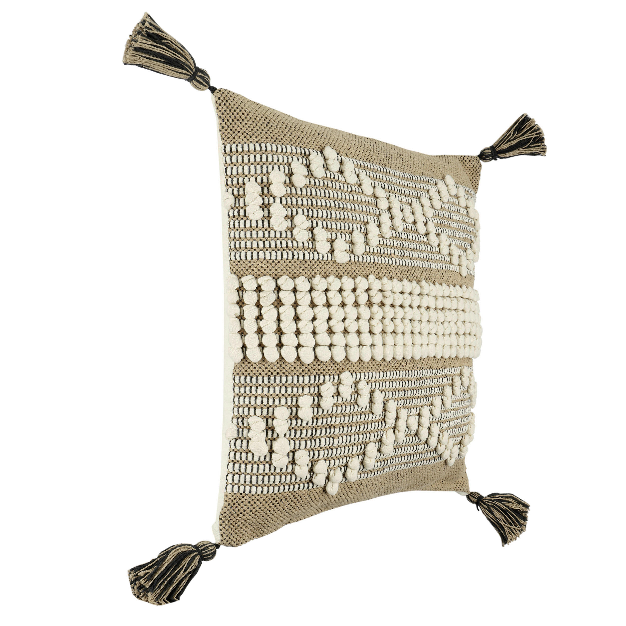 ZIERKISSEN  50/50 cm   - Creme/Braun, Basics, Textil (50/50cm) - Eglo
