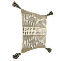 ZIERKISSEN  50/50 cm   - Creme/Braun, Basics, Textil (50/50cm) - Eglo