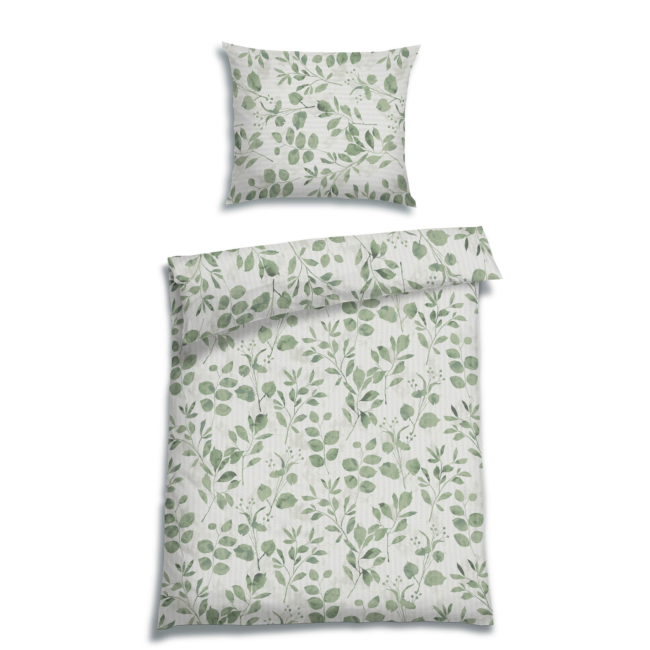 BETTWÄSCHE 2-teilig Seersucker 140/200 cm  - Salbeigrün, Basics, Textil (140/200cm) - Florella