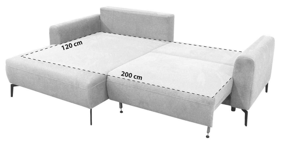 ECKSOFA  in Flachgewebe Hellblau  163/240 cm  - Schwarz/Hellblau, Design, Textil/Metall (163/240cm) - MID.YOU