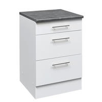 CORP INFERIOR DE BUCĂTĂRIE 60/90/60 cm   - alb/culoare inox, Konventionell, metal/material pe bază de lemn (60/90/60cm) - MID.YOU