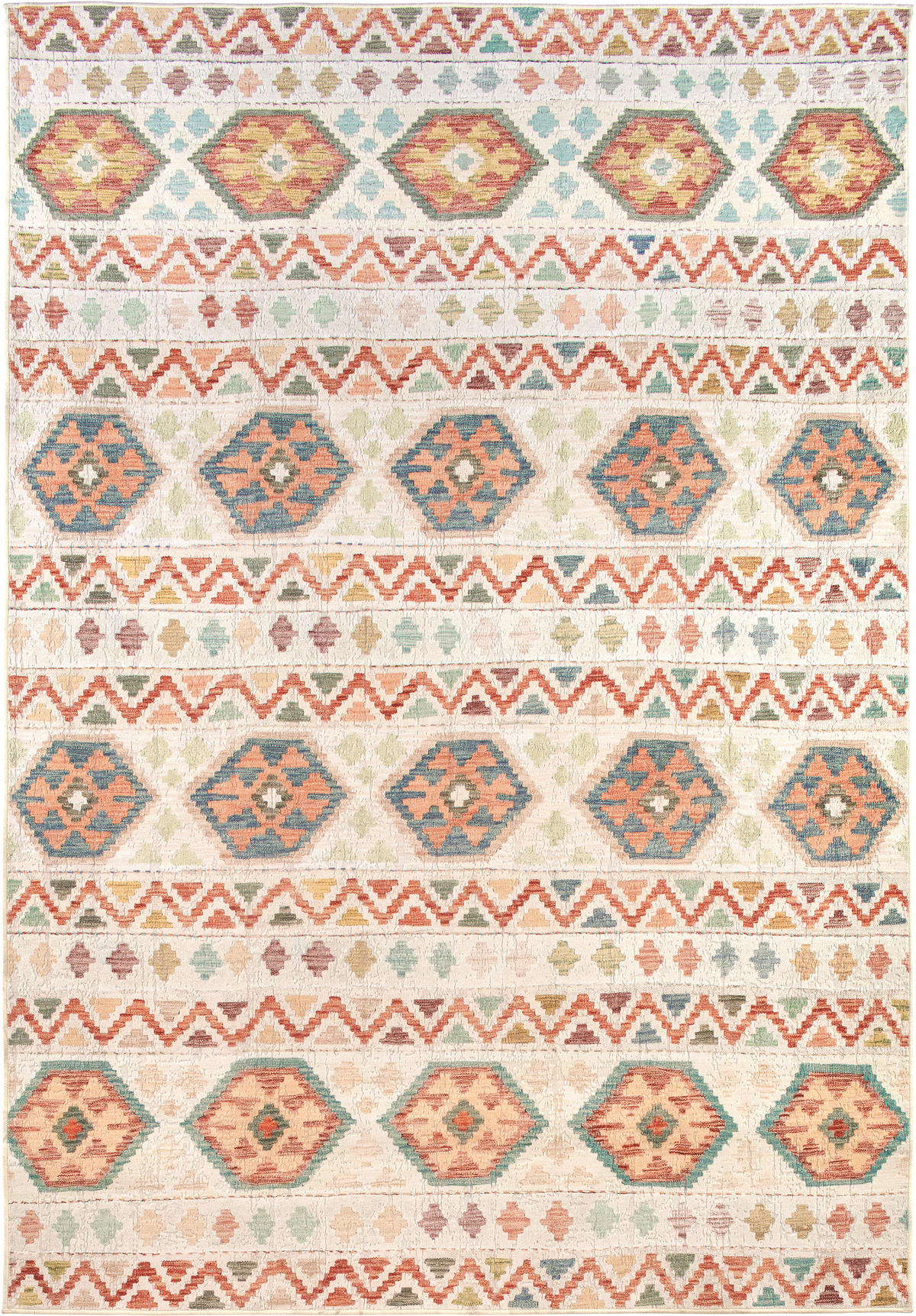 VINTAGE-TEPPICH Ondea Ramizh 200/290 cm  in Terracotta, Perlmutt, Graublau  - Graublau/Perlmutt, LIFESTYLE, Kunststoff/Textil (200/290cm) - Lindorug