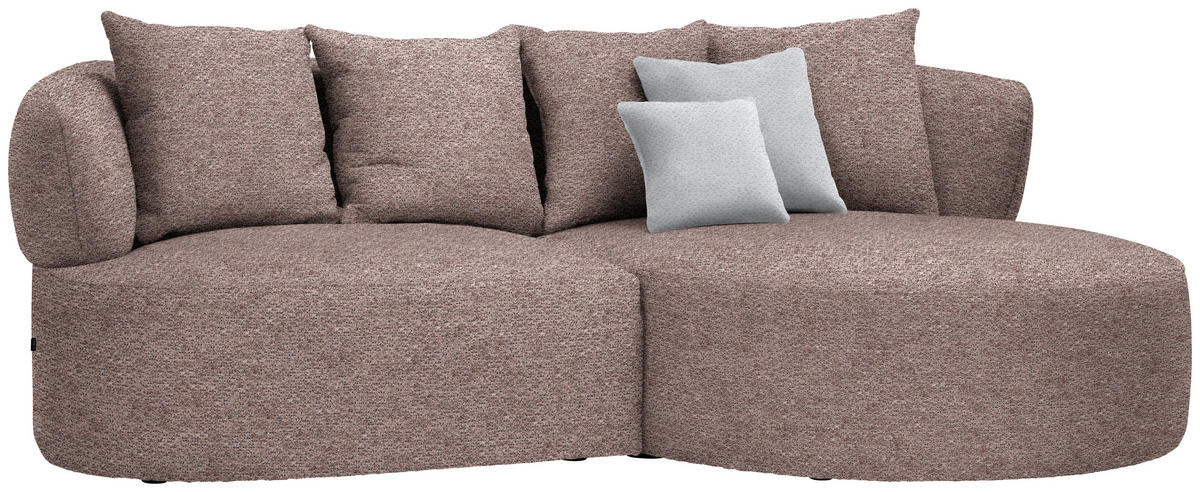 ECKSOFA in Chenille Rotbraun  235/166 cm  - Rotbraun/Hellgrau, MODERN, Kunststoff/Textil (235/166cm) - Hom`in