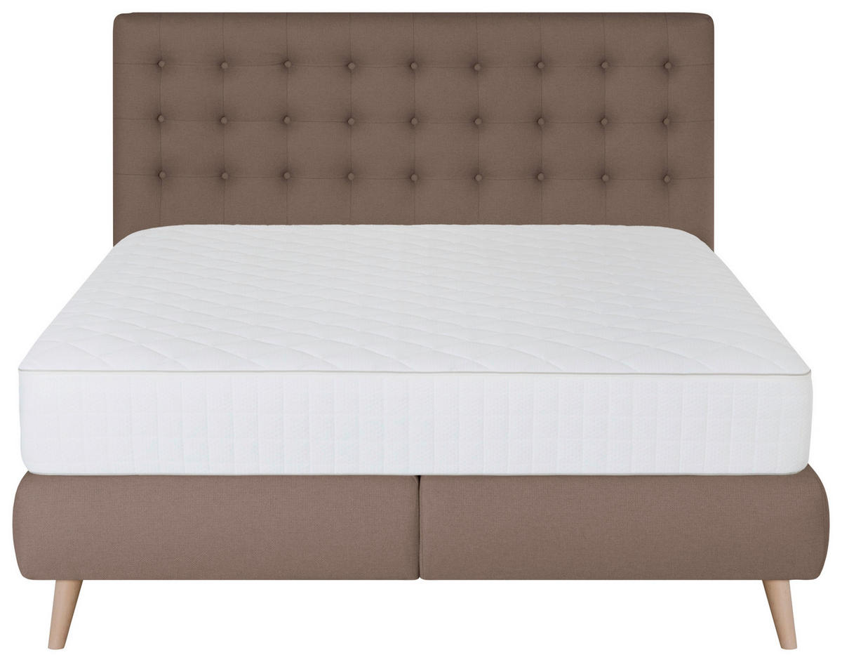 BOXSPRINGBETT 160/200 cm  in Braun  - Braun, Design, Holz/Textil (160/200cm) - Carryhome