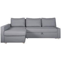 SJEDEĆA GARNITURA tekstil  siva   - siva/boje hrasta, Moderno, tekstil/drvo (155/230cm) - Ti'me