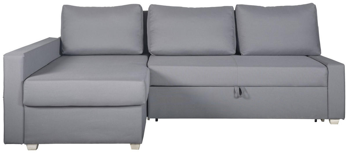 SJEDEĆA GARNITURA tekstil  siva   - siva/boje hrasta, Moderno, tekstil/drvo (155/230cm) - Ti'me