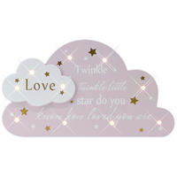 GYEREK ÉJJELI LÁMPA - rózsaszín/fehér, Trend, faalapú anyag (24/13,5cm) - My Baby Lou