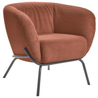COCKTAILSESSEL Cord Rostfarben  - Rostfarben, Design, Textil (79/71/74cm) - Lomoco