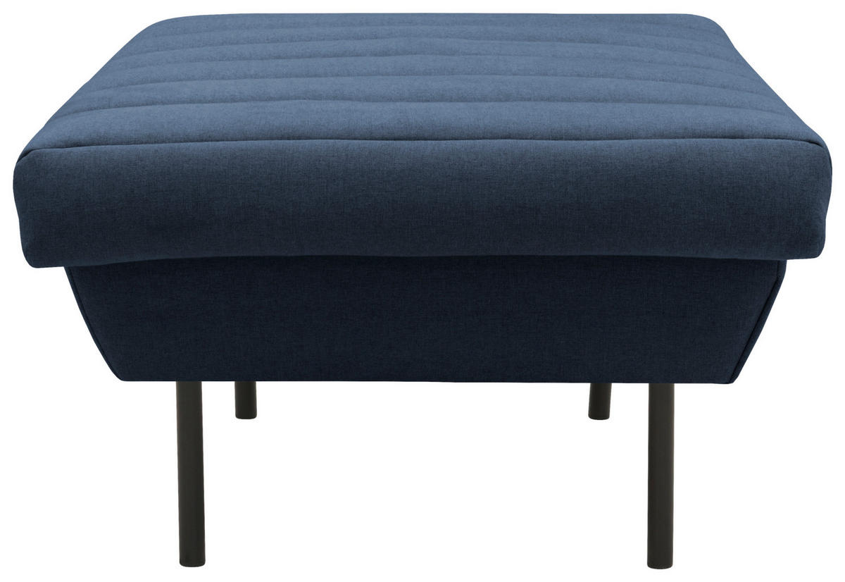 HOCKER Blau  - Blau/Schwarz, Design, Textil/Metall (70/45/70cm) - LOOKS by W.Joop