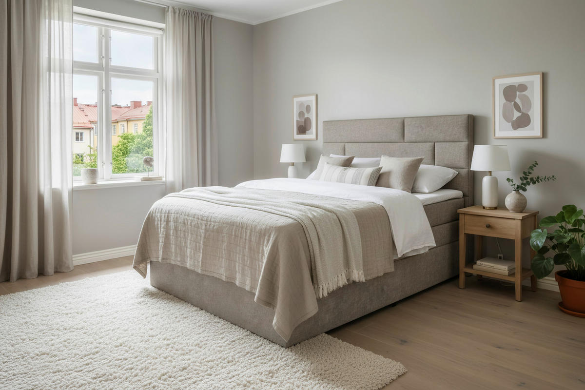 BOXSPRINGOVÁ POSTEĽ, 120/200 cm, taupe - farba wenge/taupe, Konventionell, drevo/textil (120/200cm) - Carryhome