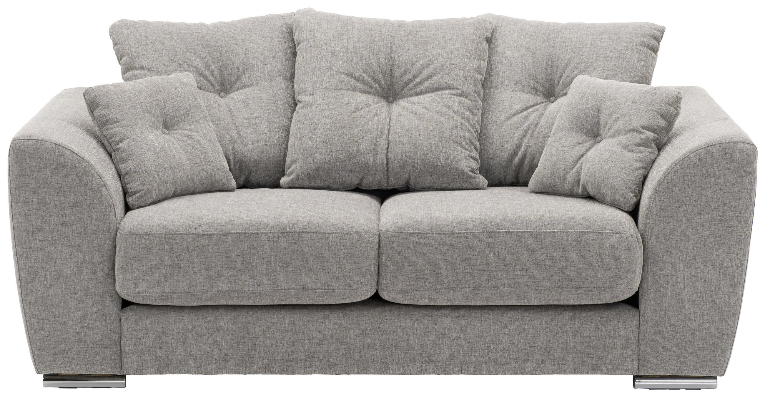 SOFFA i grå  - kromfärg/grå, Modern, metall/textil (197/91/97cm) - Welnova