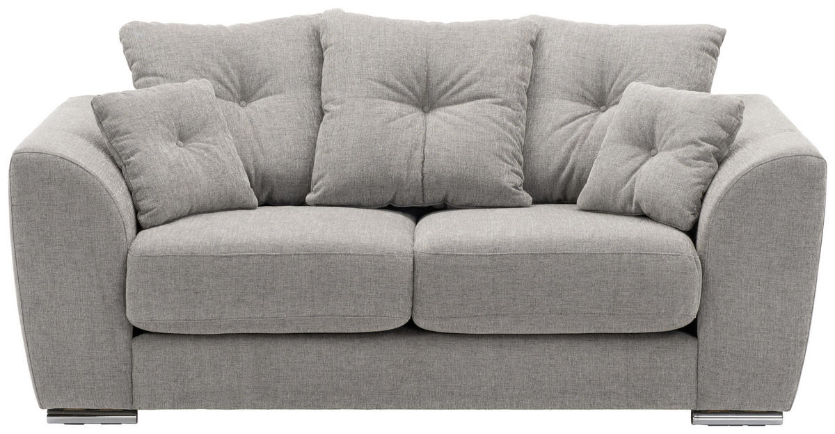 SOFFA i grå  - kromfärg/grå, Modern, metall/textil (197/91/97cm) - Welnova