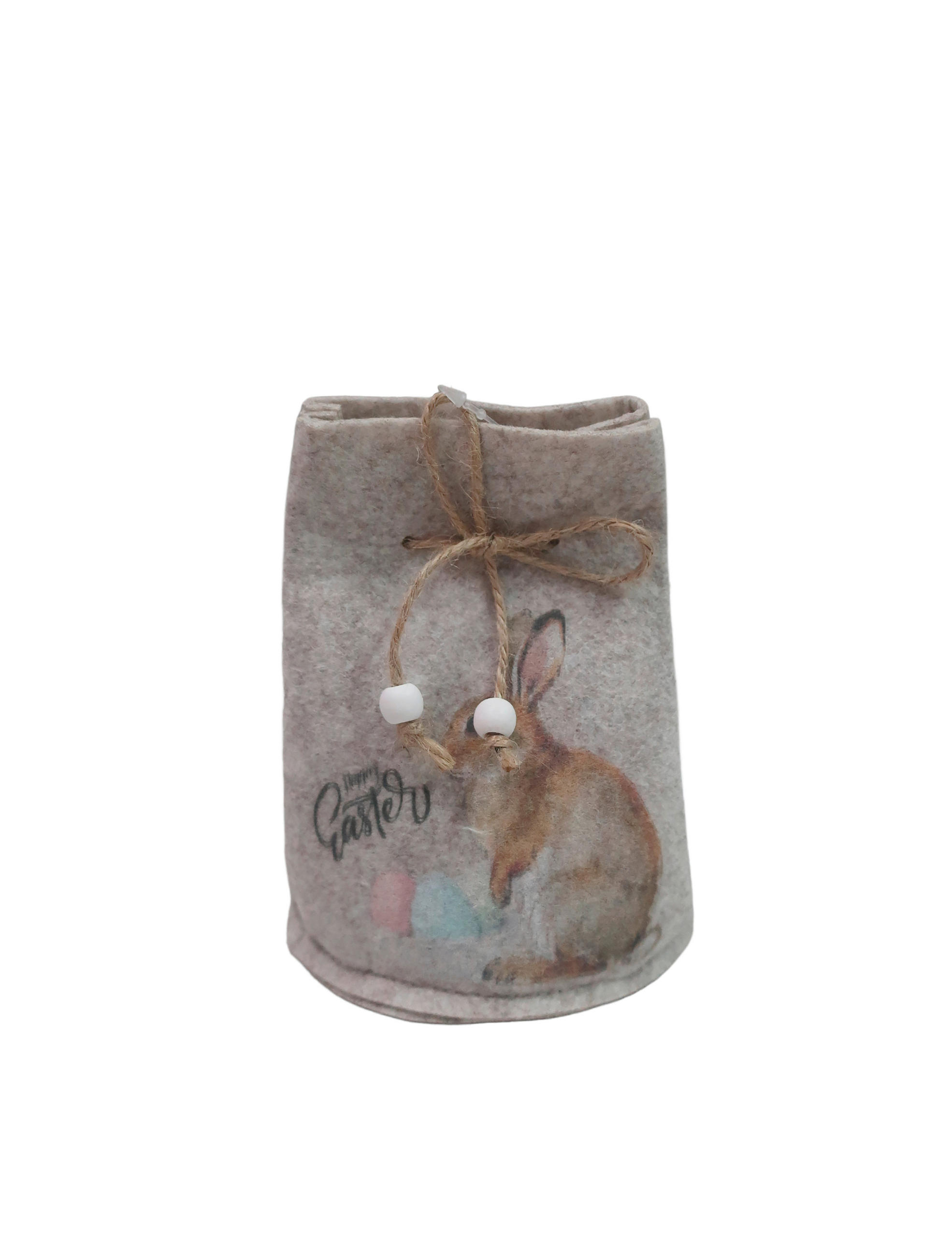 GESCHENKTASCHE  - Schwarz/Naturfarben, LIFESTYLE, Holzwerkstoff/Textil (11/15/11cm)