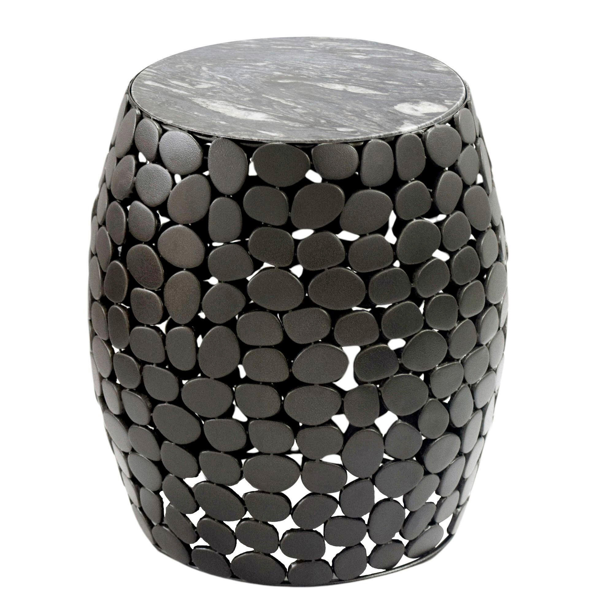 Masă Auxiliară din metal,  - negru, Design, metal/piatră (40/46/40cm) - Livetastic