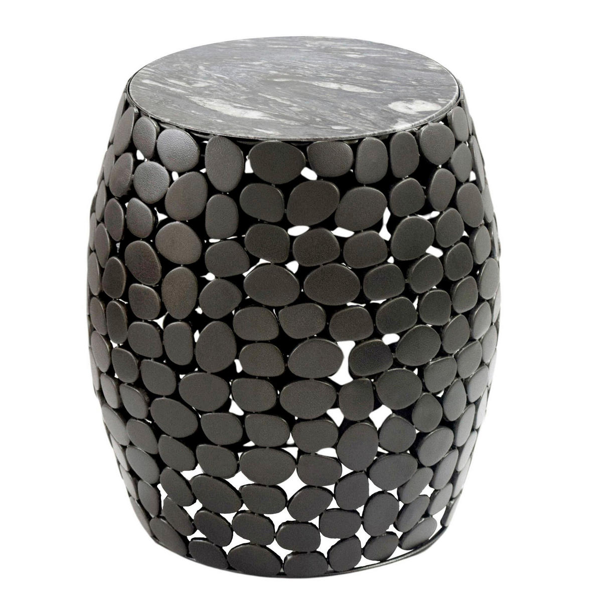 Masă Auxiliară din metal,  - negru, Design, metal/piatră (40/46/40cm) - Livetastic