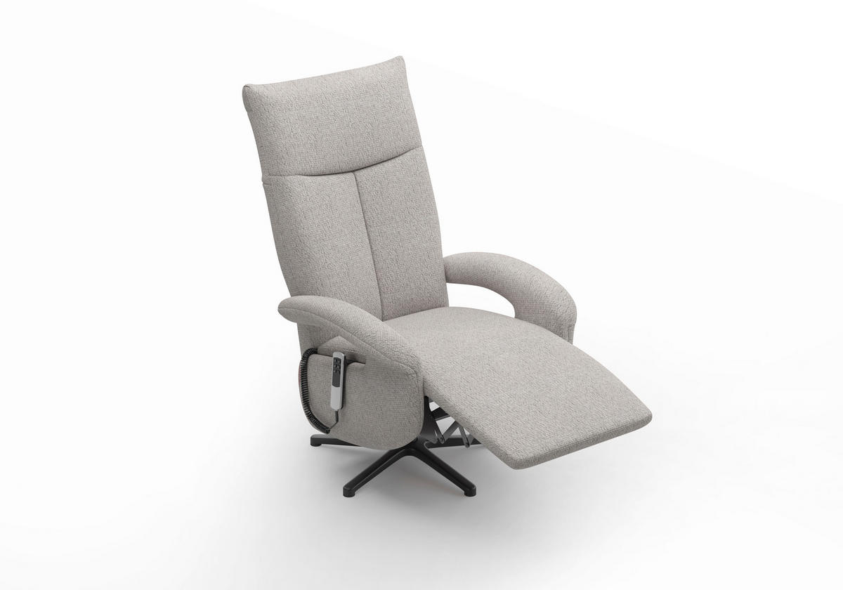 SESSEL in Chenille Silberfarben  - Silberfarben/Schwarz, Modern, Textil/Metall (74/112/82cm) - Sit & More