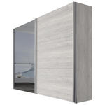 SCHWEBETÜRENSCHRANK 250/216/68 cm 2-türig  - Eichefarben/Alufarben, Design, Glas/Holzwerkstoff (250/216/68cm) - Hom`in