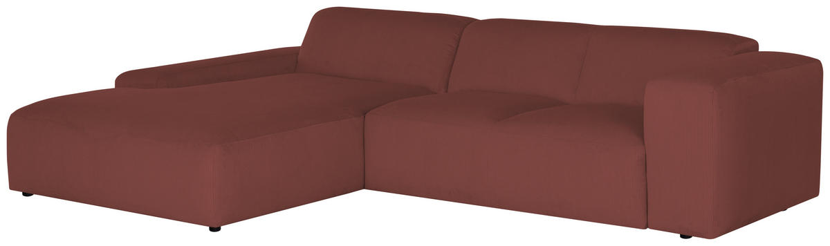 ECKSOFA HANNAH Rot Cord  - Rot/Schwarz, Design, Kunststoff/Textil (200/304cm) - MID.YOU