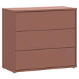 KOMMODE , 95/83/42 cm, 3 Schublade(n)  - Silberfarben/Terracotta, Trend, Holzwerkstoff/Kunststoff (95/83/42cm) - Carryhome