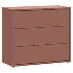 KOMMODE , 95/83/42 cm, 3 Schublade(n)  - Silberfarben/Terracotta, Trend, Holzwerkstoff/Kunststoff (95/83/42cm) - Carryhome
