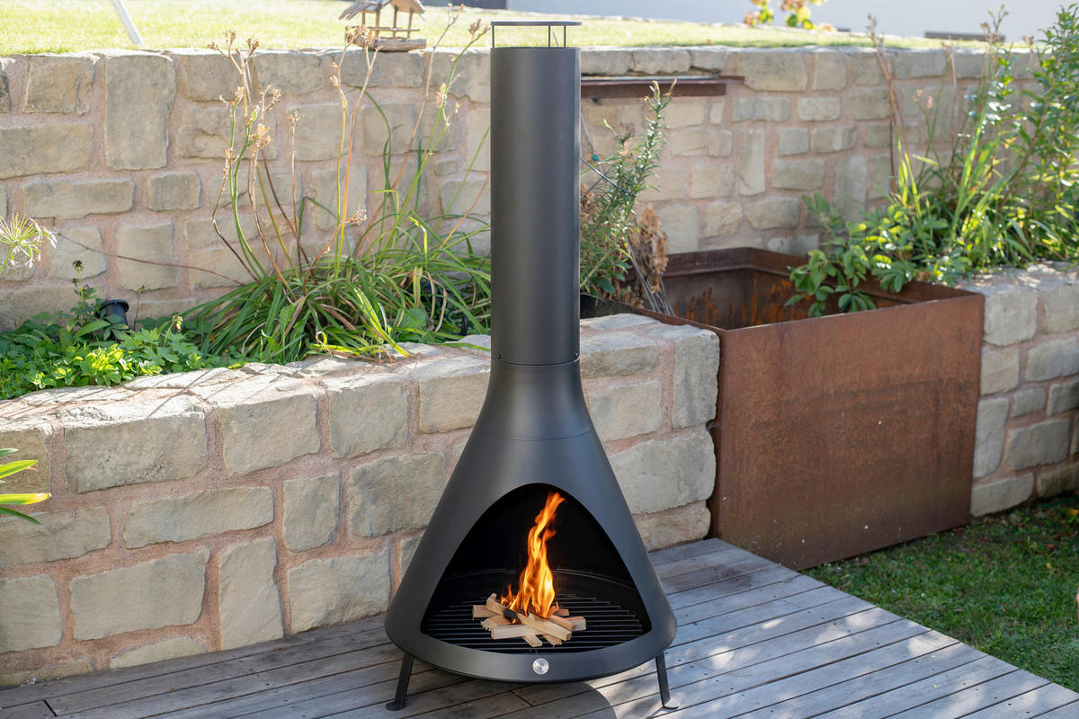 GRILLSCHALE - Schwarz, KONVENTIONELL, Metall (70/70/160cm)