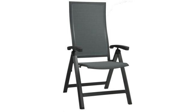 GARTENKLAPPSESSEL Aluminium Anthrazit, Dunkelgrau - Dunkelgrau/Anthrazit, Basics, Textil/Metall (63/114,5/71cm) - Stern
