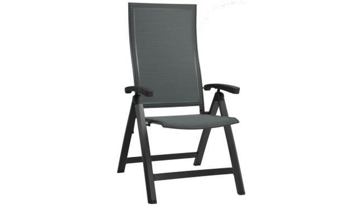 GARTENKLAPPSESSEL Aluminium Anthrazit, Dunkelgrau  - Dunkelgrau/Anthrazit, Basics, Textil/Metall (63/114,5/71cm) - Stern