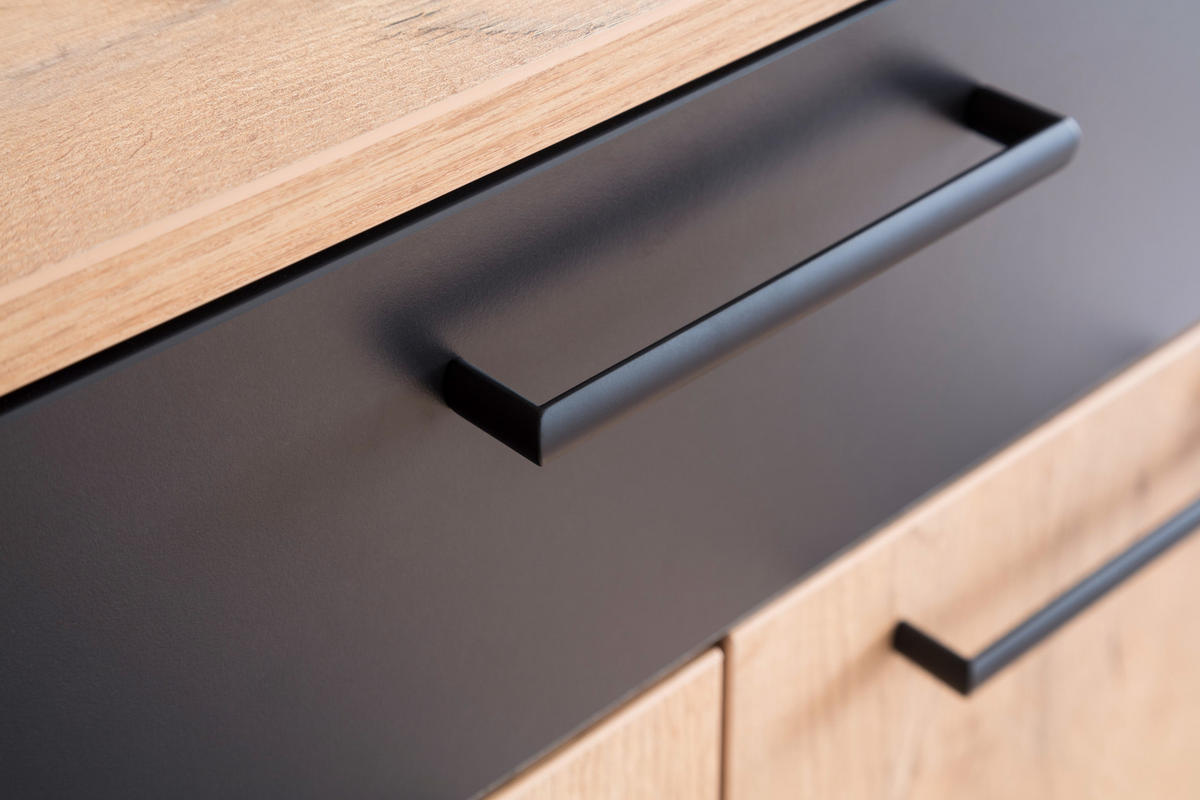 GARDEROBE 2-teilig  in 180/195/38 cm  - Eichefarben/Anthrazit, KONVENTIONELL, Holzwerkstoff (180/195/38cm) - Moderano