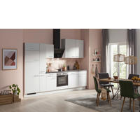 KÜCHENBLOCK 310 cm   in Grau, Schwarz  - Edelstahlfarben/Schwarz, Basics, Holzwerkstoff/Metall (310cm) - Impuls