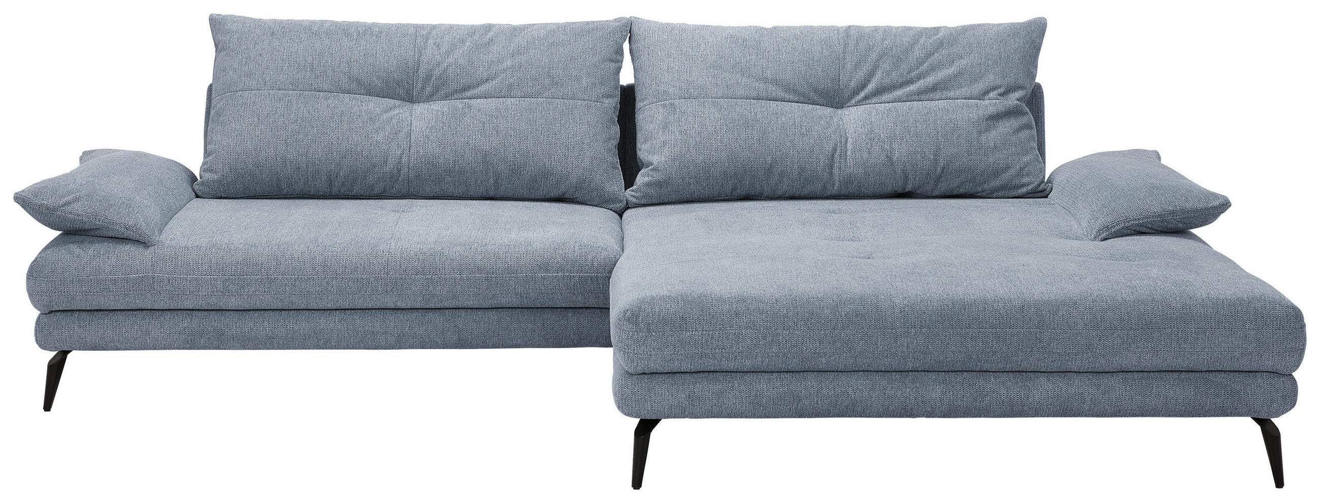 HÖRNSOFFA i flatväv blå  - blå/svart, Klassisk, metall/textil (294/176cm) - MID.YOU