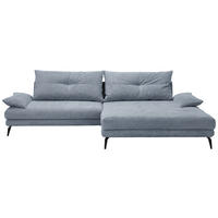 HÖRNSOFFA i flatväv blå  - blå/svart, Klassisk, metall/textil (294/176cm) - MID.YOU