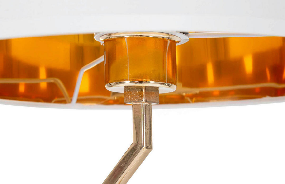 TISCHLEUCHTE - Goldfarben/Weiß, Basics, Textil/Metall (30/56/30cm)