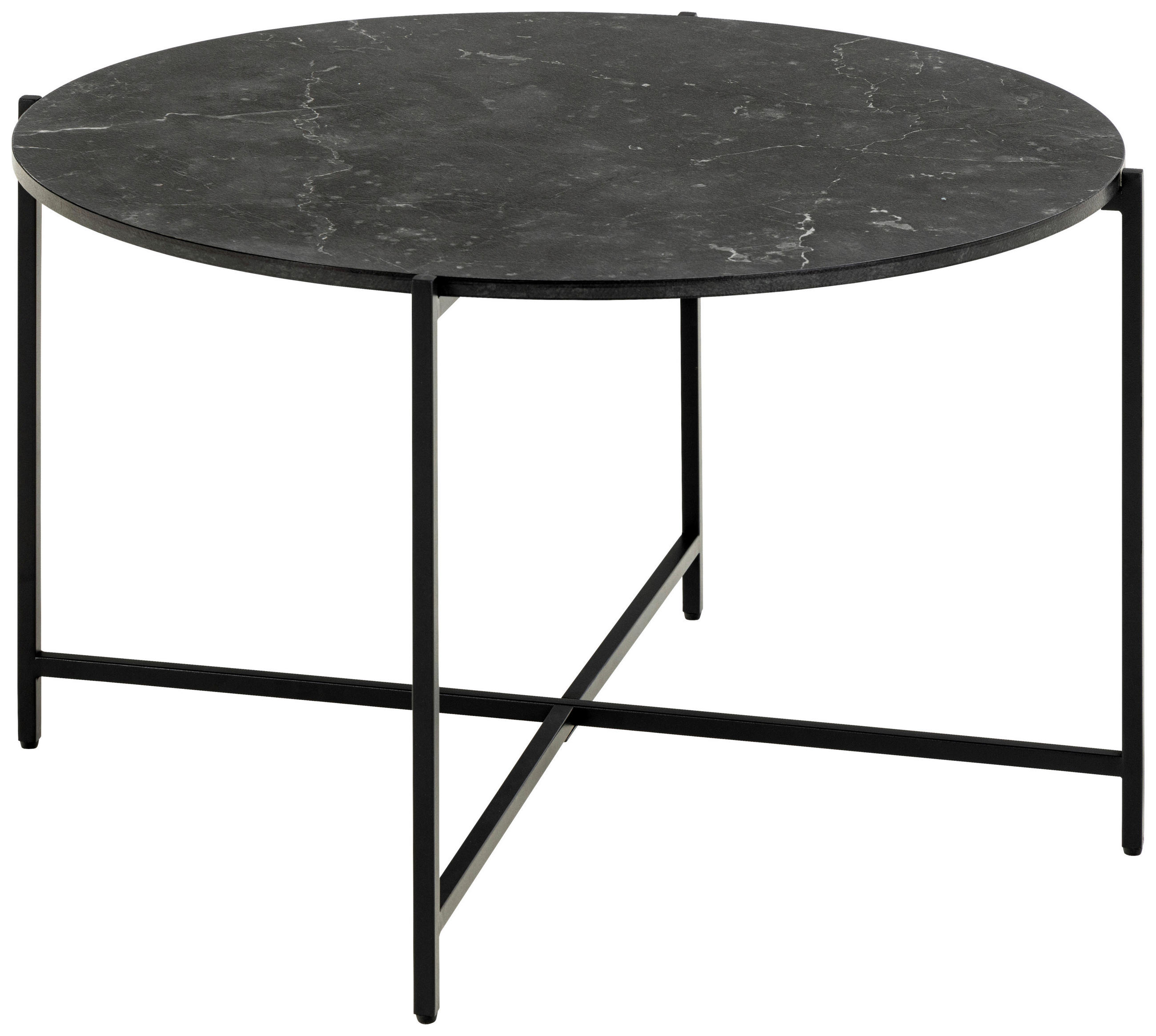 COUCHTISCH Lamoine 70/70/42 cm rund Schwarz  - Schwarz, MODERN, Holzwerkstoff/Metall (70/70/42cm)