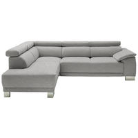 ECKSOFA in Mikrofaser Grau  - Chromfarben/Grau, Design, Holz/Textil (205/270cm) - Pure Home Lifestyle