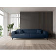 BIGSOFA Webstoff Dunkelblau  - Schwarz/Dunkelblau, KONVENTIONELL, Textil/Metall (280/80/110cm) - Carryhome
