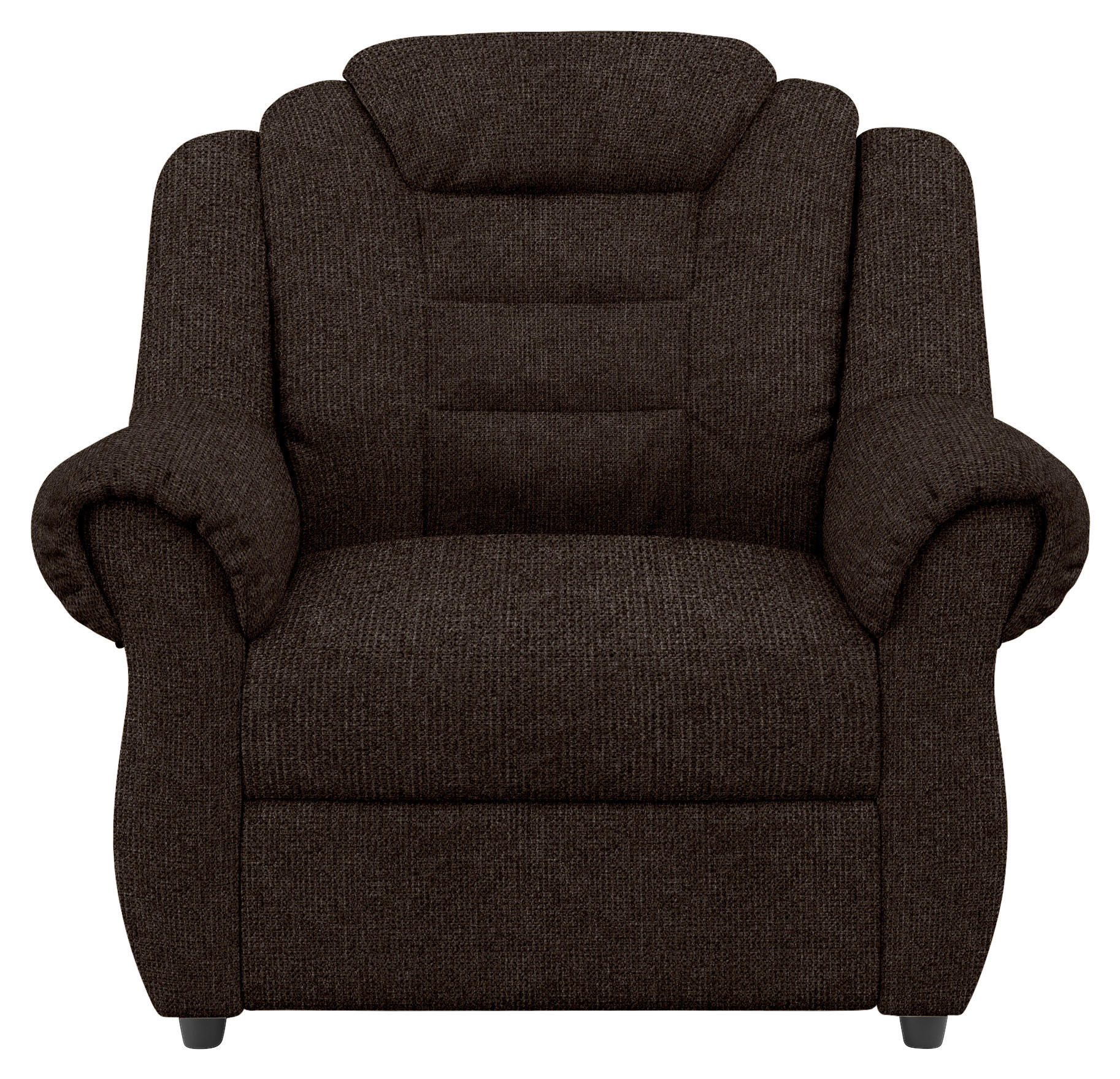 SESSEL in Chenille Braun  - Schwarz/Braun, KONVENTIONELL, Kunststoff/Textil (104/102/101cm) - Livetastic