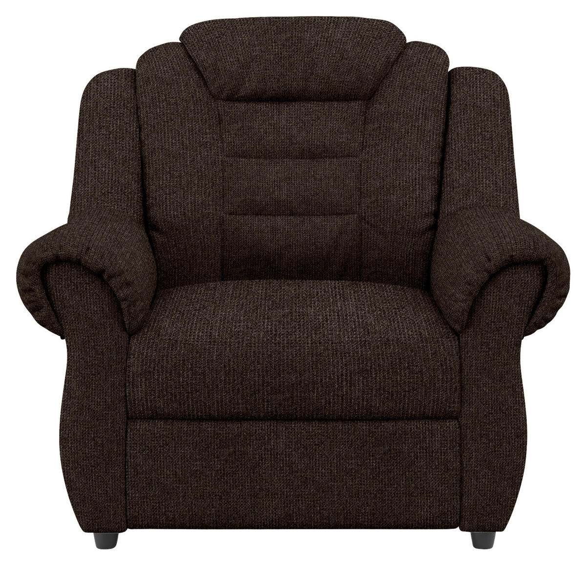 SESSEL in Chenille Braun  - Schwarz/Braun, Konventionell, Kunststoff/Textil (104/102/101cm) - Livetastic