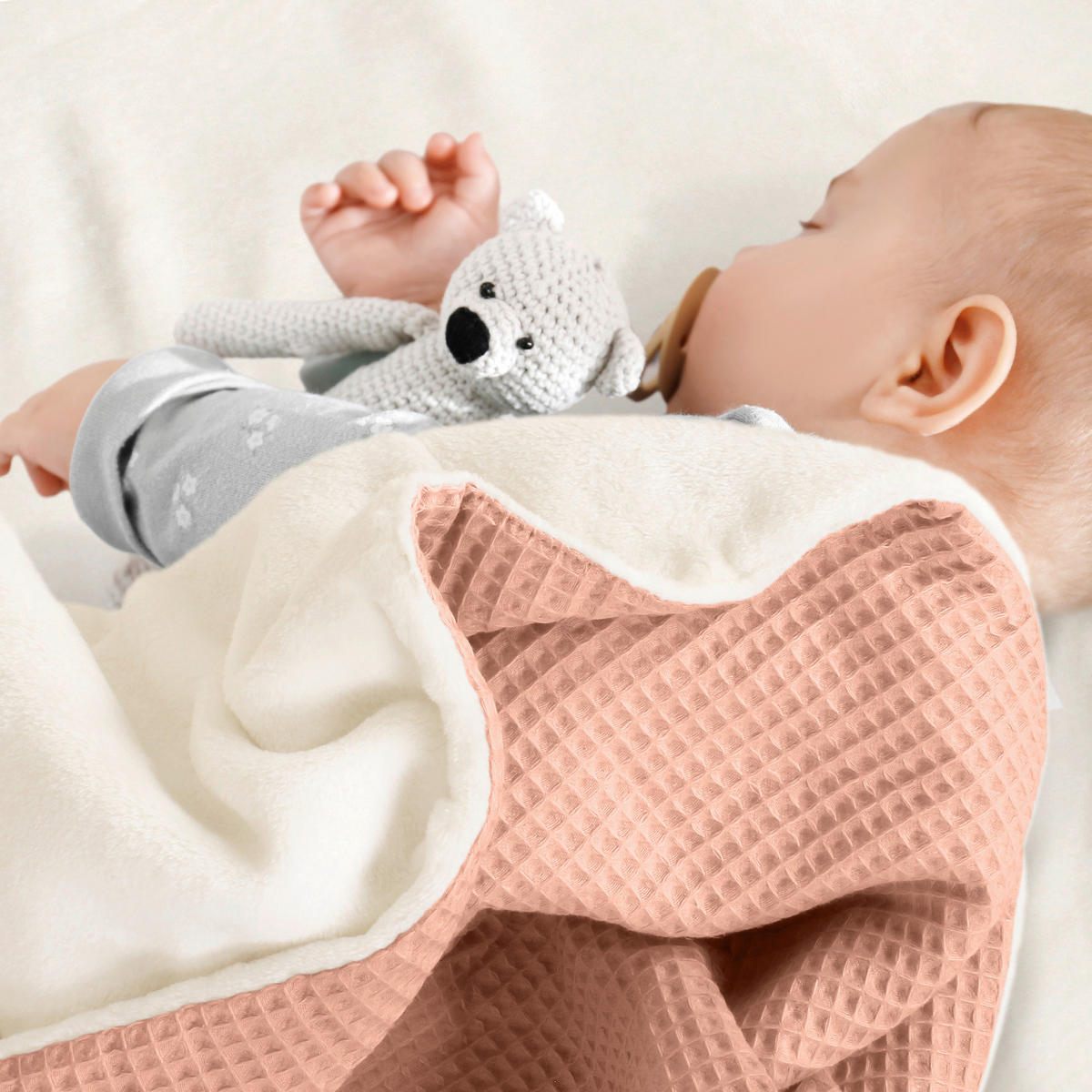 KUSCHELDECKE babybay Kuscheldecke 75x100 cm Waffelpiqué  - Hellrosa, Basics, Textil (100/75/1cm) - Babybay