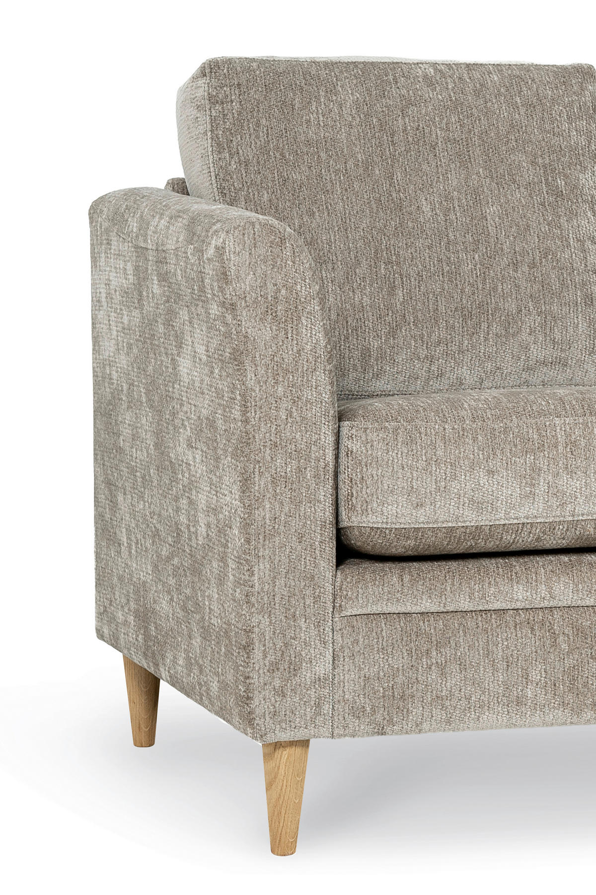 3-SITS SOFFA i chenille cappuccino  - cappuccino/naturfärgad, Klassisk, metall/trä (193/90/87cm) - Best Price